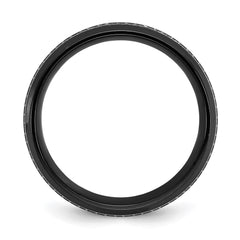 Chisel Black Zirconium Polished Lasered Tire Design 8mm Band