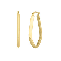 Yellow Gold Polished Fancy Hoops Earring