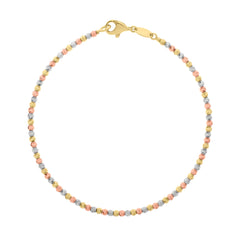 Tri-color Gold Diamond Cut/ Textured Bracelet