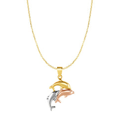 Tri-color Gold Polished Novelty Fashion Necklace