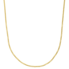 Yellow Gold Polished Solid Round Box Necklace
