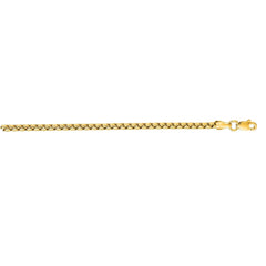 Yellow Gold Polished Solid Round Box Necklace