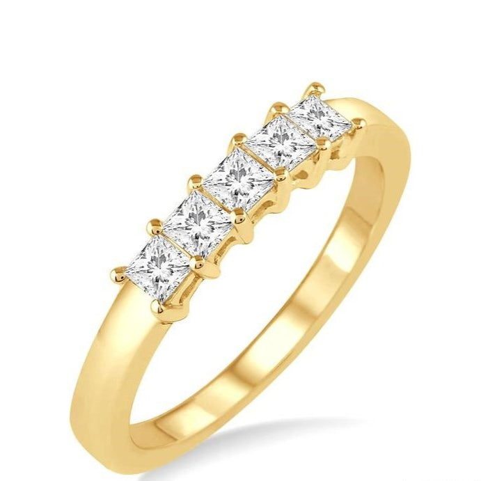 Parkplace Jewelers Princess Shape 5 Stone Diamond Wedding Band 35173PPFHYG