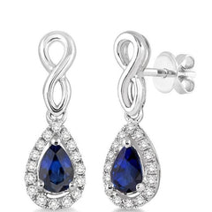 Parkplace Jewelers Pear Shape Gemstone & Halo Diamond Earrings 57058PPTSERSPWG
