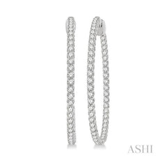 ASHI Inside-Out Diamond Hoop Earrings 628C0PPFGERWG-3.00
