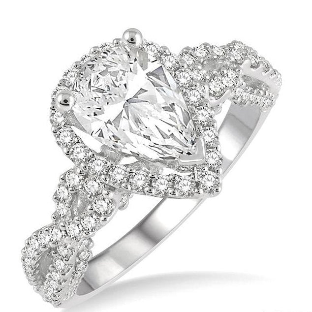 Parkplace Jewelers Pear Shape Semi-Mount Halo Diamond Engagement Ring 226J2PPFHWG-SM