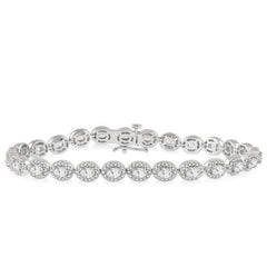 Parkplace Jewelers Oval Shape Halo Diamond Tennis Bracelet 73345PPFHWG