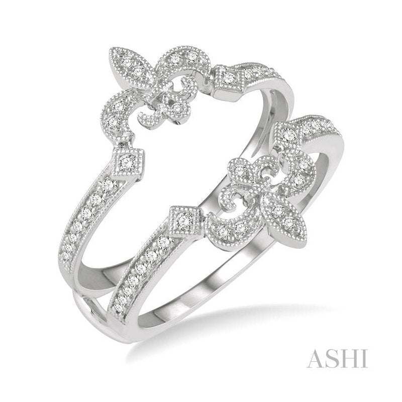 ASHI Fleur De Lis Diamond Insert Ring 29686PPFHWG
