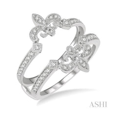 ASHI Fleur De Lis Diamond Insert Ring 29686PPFHWG