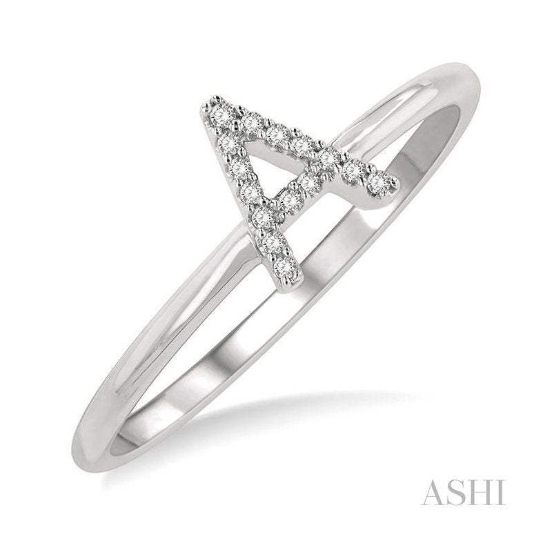 ASHI Block 'A' Initial Diamond Ring 365D9PPTSWG-A