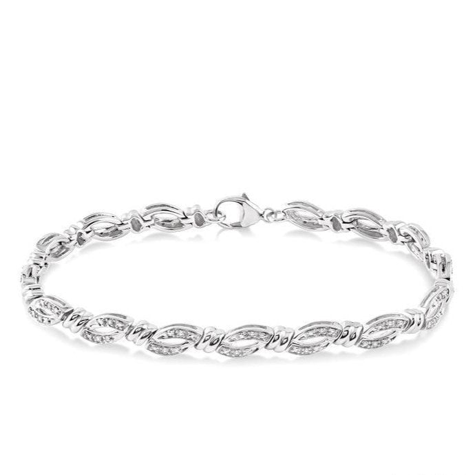 Parkplace Jewelers Silver Diamond Bracelet 85158PPSSSLTB