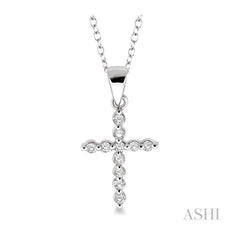 ASHI Silver Cross Petite Diamond Pendant 87068PPSSSLPD