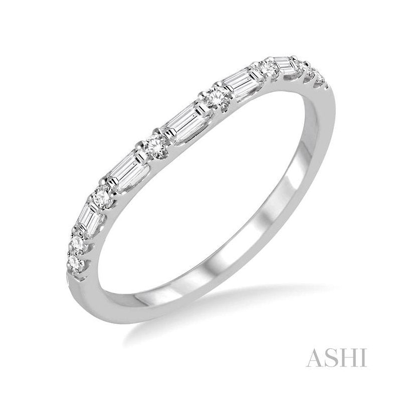 ASHI Baguette Diamond Wedding Band 31305PPFHWG