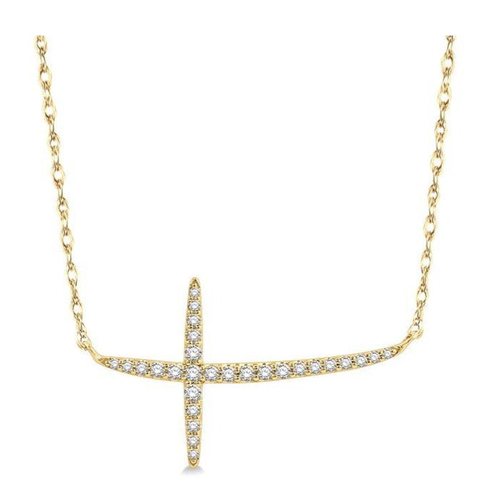 Parkplace Jewelers Sideway Cross Diamond Necklace 994F0PPTSNKYG