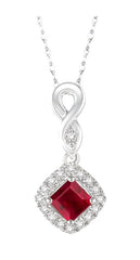 Parkplace Jewelers Cushion Shape Gemstone & Halo Diamond Pendant 57088PPTSPDRBWG