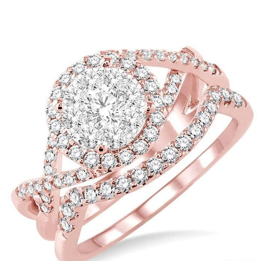 Parkplace Jewelers Round Shape Halo Lovebright Diamond Wedding Set 19882PPFVPW-WS