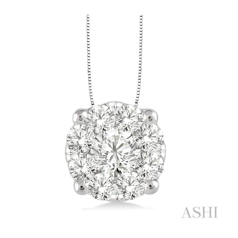 ASHI Round Shape Lovebright Essential Diamond Solitaire Pendant 91751PPFVPDWG