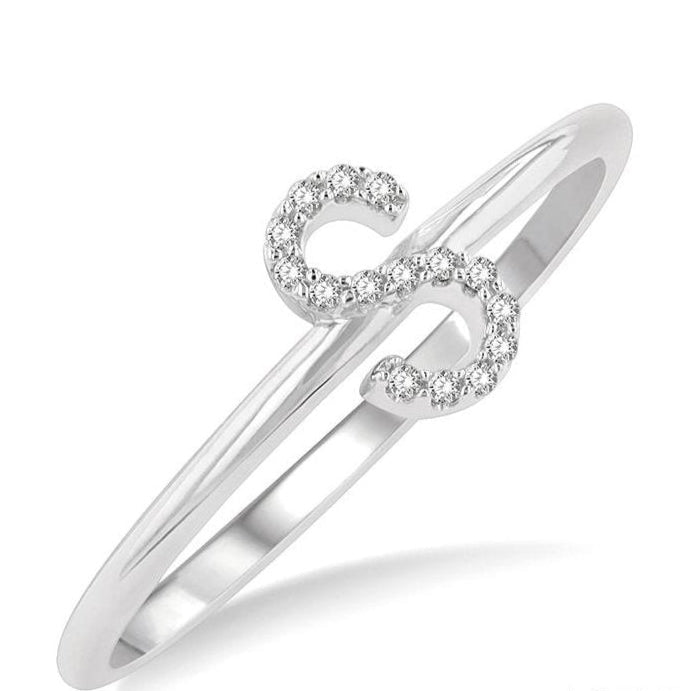 Parkplace Jewelers Block 'S' Initial Diamond Ring 365D9PPTSWG-S