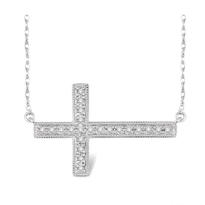 Parkplace Jewelers Sideway Cross Diamond Pendant 95877PPTSPDWG