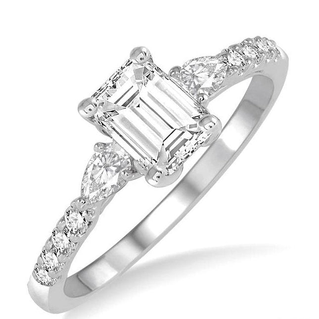 Parkplace Jewelers Emerald Shape Semi-Mount Diamond Engagement Ring 23714PPFHWG-SM-OC