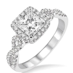Parkplace Jewelers Princess Shape Semi-Mount Halo Diamond Engagement Ring 208C5PPFHWG-SM