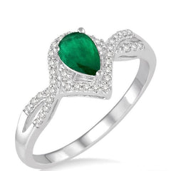 Parkplace Jewelers Pear Shape Gemstone & Diamond Ring 40708PPFNEMWG