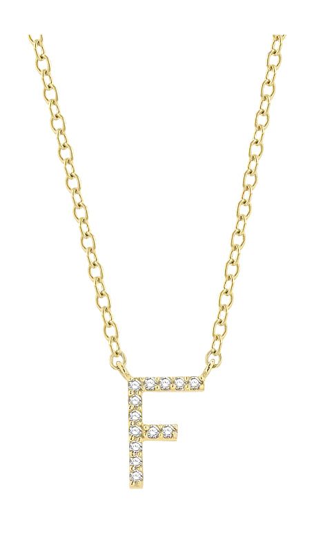 Parkplace Jewelers Block 'F' Initial Diamond Pendant 912F9PPTSPDYG-F