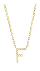 Parkplace Jewelers Block 'F' Initial Diamond Pendant 912F9PPTSPDYG-F