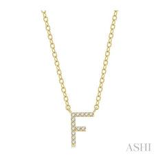 ASHI Block 'F' Initial Diamond Pendant 912F9PPTSPDYG-F