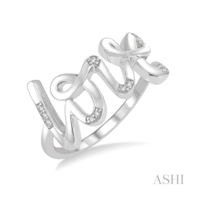 ASHI Silver Love Diamond Fashion Ring 84119PPSSSLRG