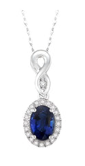Parkplace Jewelers Oval Shape Gemstone & Halo Diamond Pendant 57098PPTSPDSPWG