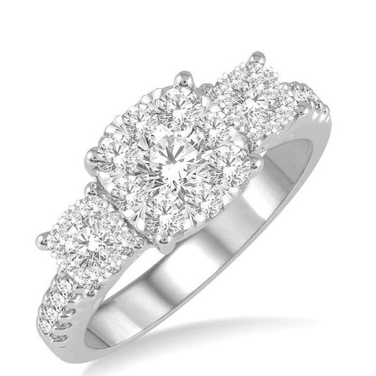 Parkplace Jewelers Cushion Shape Past Present & Future Lovebright Essential Diamond Engagement Ring 153A0PPFVWG-1.10