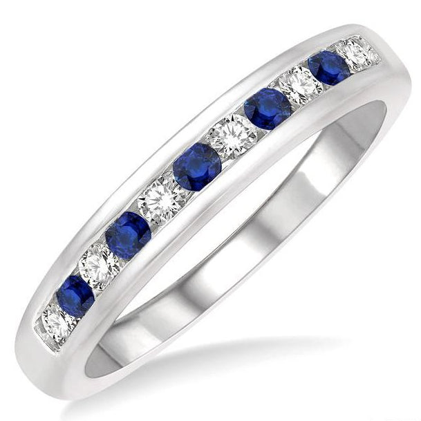 Parkplace Jewelers Channel Set Alternate Gemstone & Diamond Wedding Band 46497PPFGSPWG