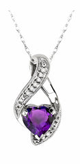 Parkplace Jewelers Heart Shape Gemstone & Diamond Pendant 60759PPFSPDAMW