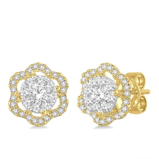 Parkplace Jewelers Round Shape Lovebright Diamond Flower Earrings 95913PPFVERYW