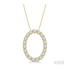 ASHI Oval Shape Diamond Pendant 901H3PPFGPDYG