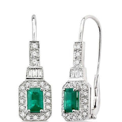Parkplace Jewelers Emerald Shape Gemstone & Halo Diamond Earrings 58233PPFCEREMWG