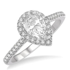 Parkplace Jewelers Pear Shape Halo Diamond Engagement Ring 243G4PPFHWG-LE