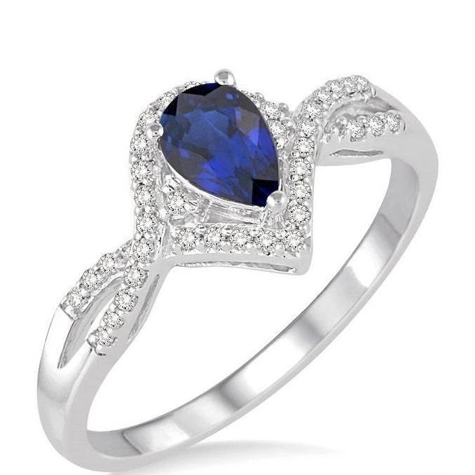 Parkplace Jewelers Pear Shape Gemstone & Diamond Ring 40708PPFNSPWG