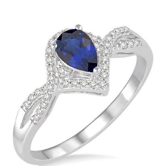 Parkplace Jewelers Pear Shape Gemstone & Diamond Ring 40708PPFNSPWG