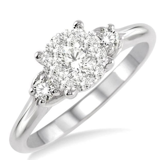ASHI Round Shape Lovebright Diamond Engagement Ring 19463PPFVWG-LE