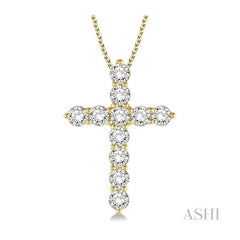 ASHI Cross Diamond Pendant 96450PPFGPDYG-2.00