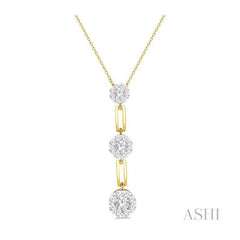 ASHI Paper Clip Lovebright Diamond Fashion Pendant 926B3PPFGPDYW
