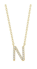 Parkplace Jewelers Block 'N' Initial Diamond Pendant 912F9PPFSPDYG-N