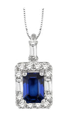 Parkplace Jewelers Emerald Shape Gemstone & Halo Diamond Pendant 58495PPFHPDSPWG