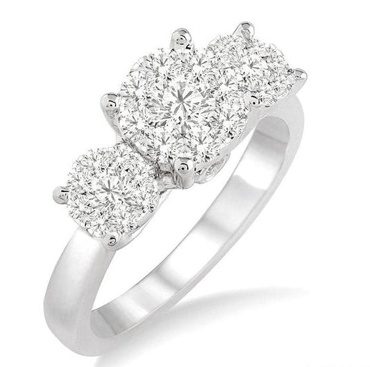 Parkplace Jewelers Round Shape Past Present & Future Lovebright Essential Diamond Engagement Ring 36921PPFVWG