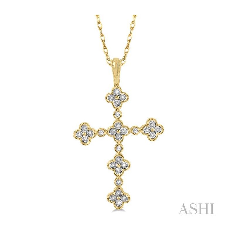 ASHI Cross Diamond Fashion Pendant 950A8PPTSPDYG