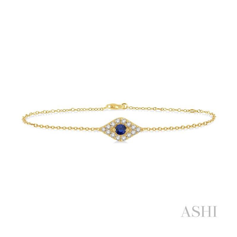 ASHI Evil Eye Gemstone & Petite Diamond Fashion Chain Bracelet 76880PPTSSPYG
