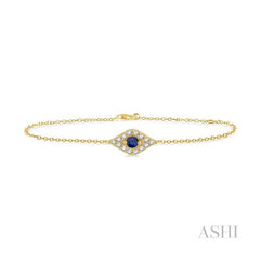 ASHI Evil Eye Gemstone & Petite Diamond Fashion Chain Bracelet 76880PPTSSPYG
