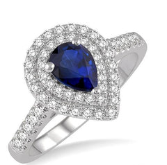 Parkplace Jewelers Pear Shape Gemstone & Halo Diamond Ring 41023PPFHSPWG
